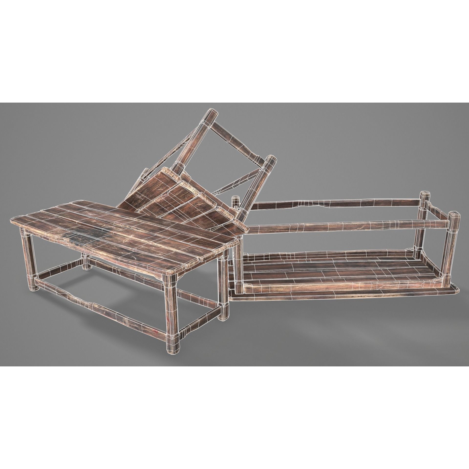 Alchemy Wood Table - Low-Poly Game-Ready 3D Model - View 31