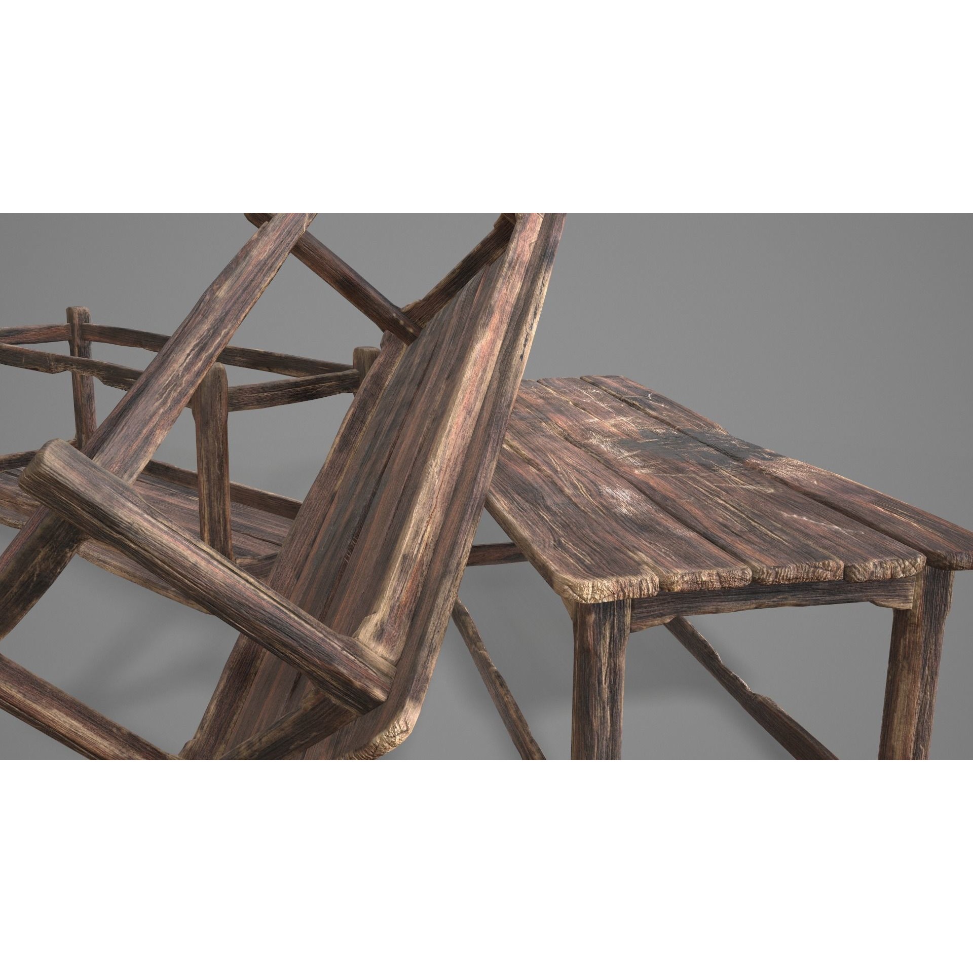 Alchemy Wood Table - Low-Poly Game-Ready 3D Model - View 32