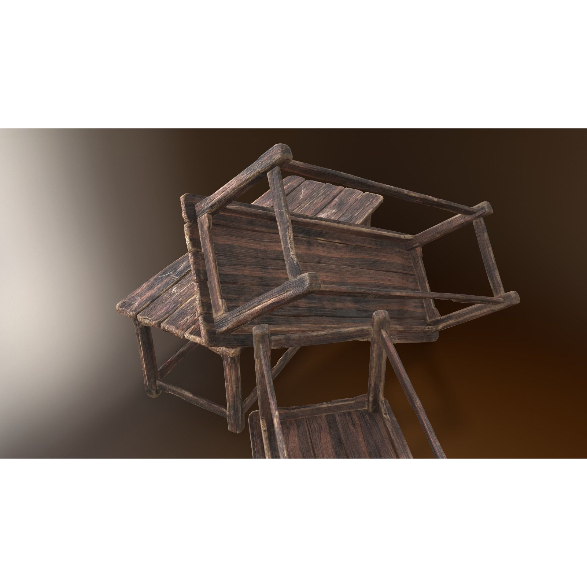 Alchemy Wood Table - Low-Poly Game-Ready 3D Model - View 34