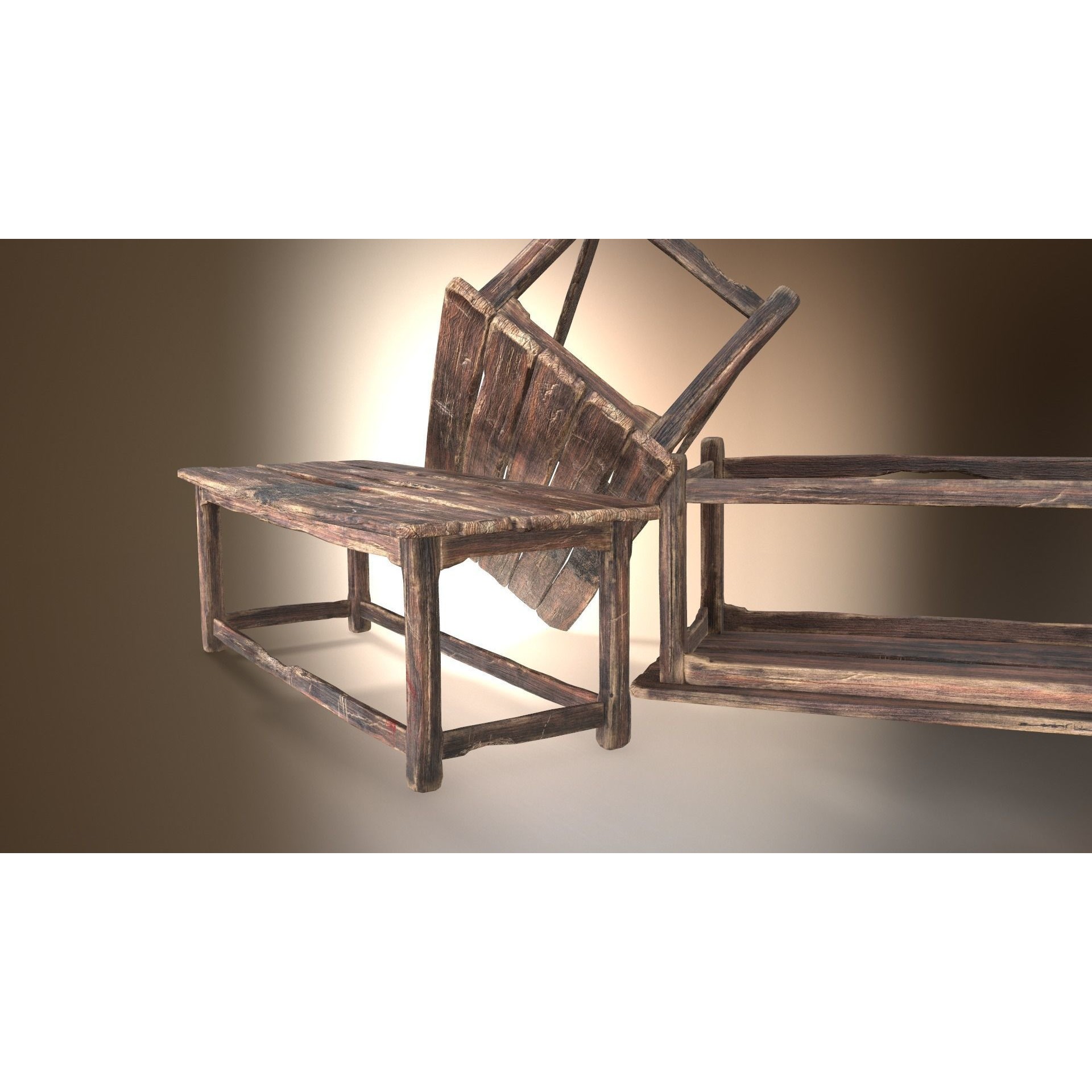 Alchemy Wood Table - Low-Poly Game-Ready 3D Model - View 35