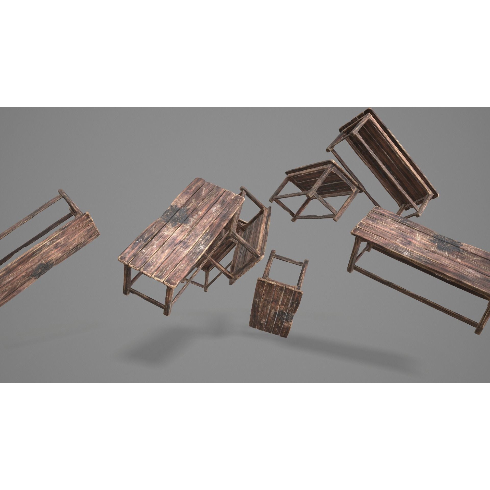 Alchemy Wood Table - Low-Poly Game-Ready 3D Model - View 37