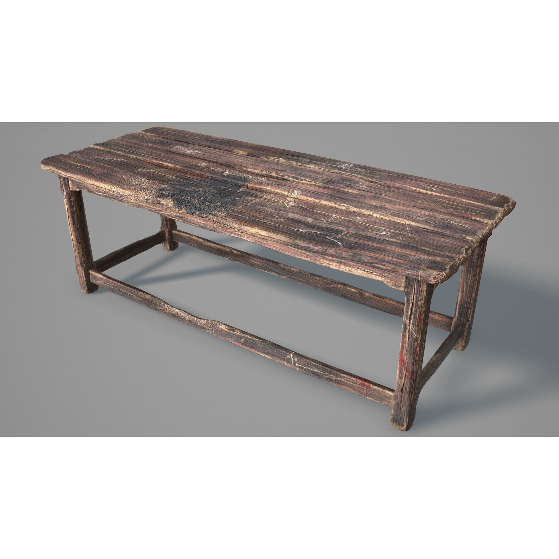 Alchemy Wood Table - Low-Poly Game-Ready 3D Model - View 4