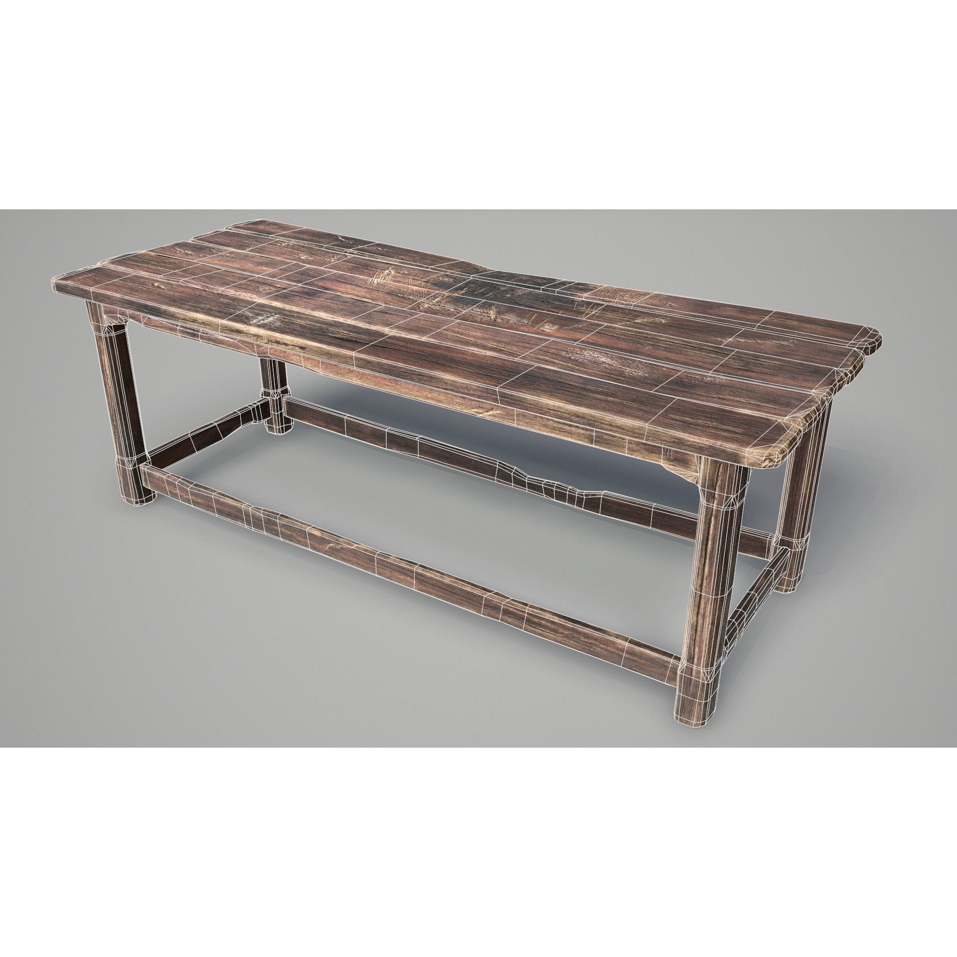Alchemy Wood Table - Low-Poly Game-Ready 3D Model - View 5