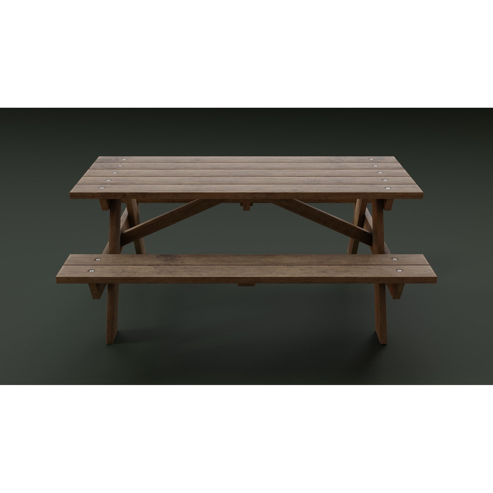 Picnic Table - Low-Poly Game-Ready 3D Model - View 3