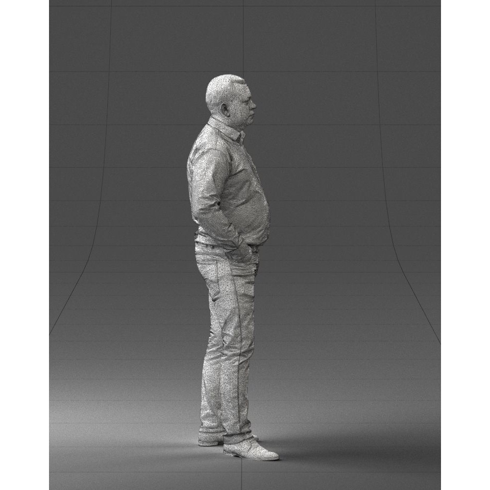 Casual Man 3D Model – Low Poly Character in Checkered Shirt, FBX - View 10