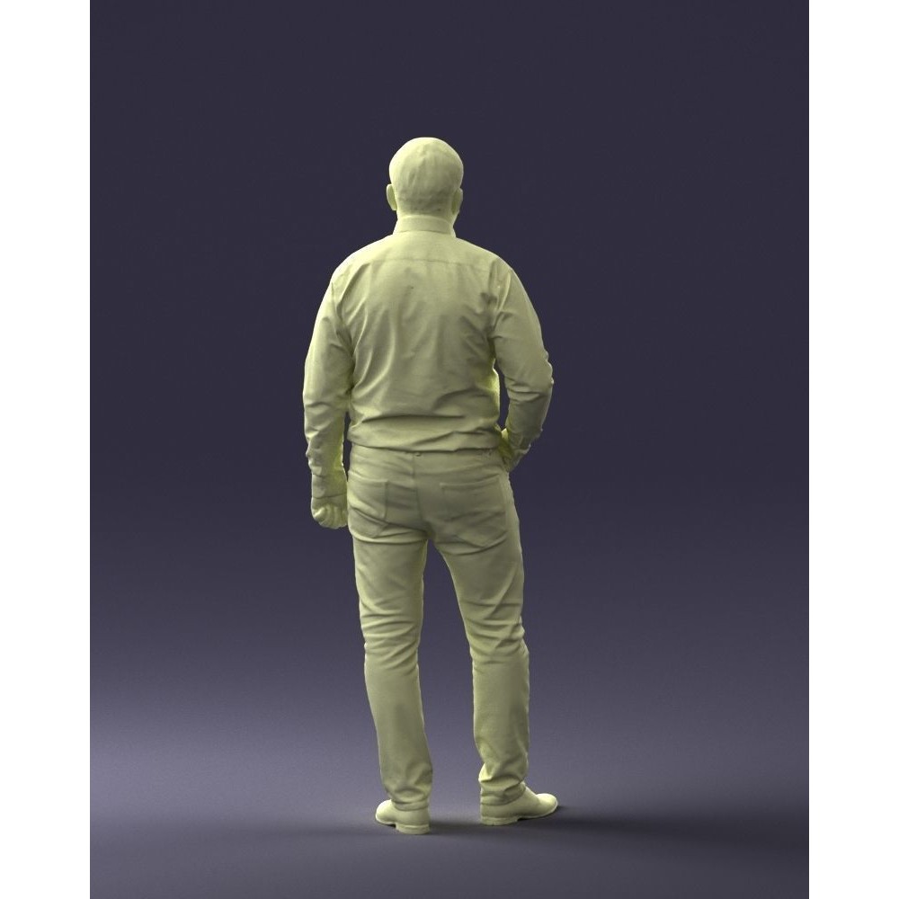 Casual Man 3D Model – Low Poly Character in Checkered Shirt, FBX - View 12