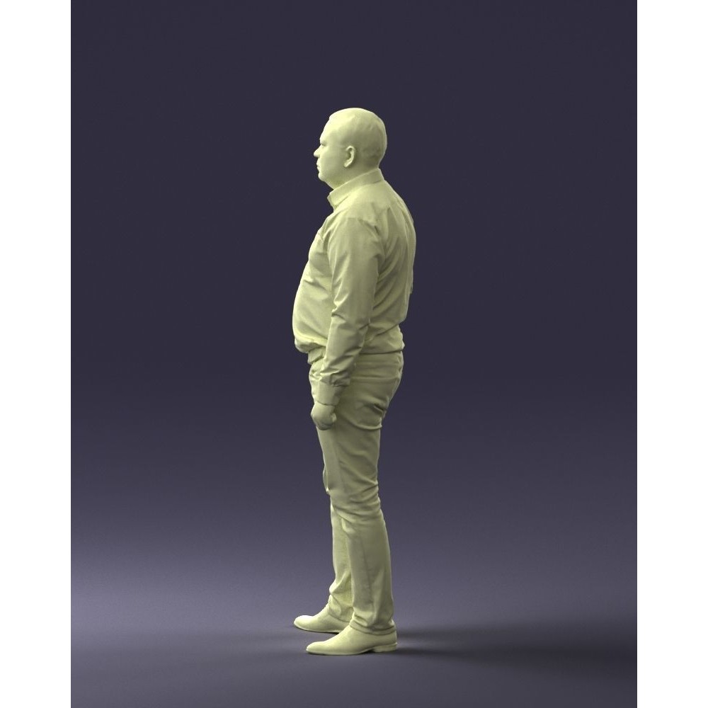 Casual Man 3D Model – Low Poly Character in Checkered Shirt, FBX - View 15