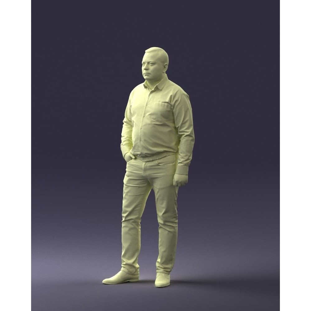 Casual Man 3D Model – Low Poly Character in Checkered Shirt, FBX - View 18