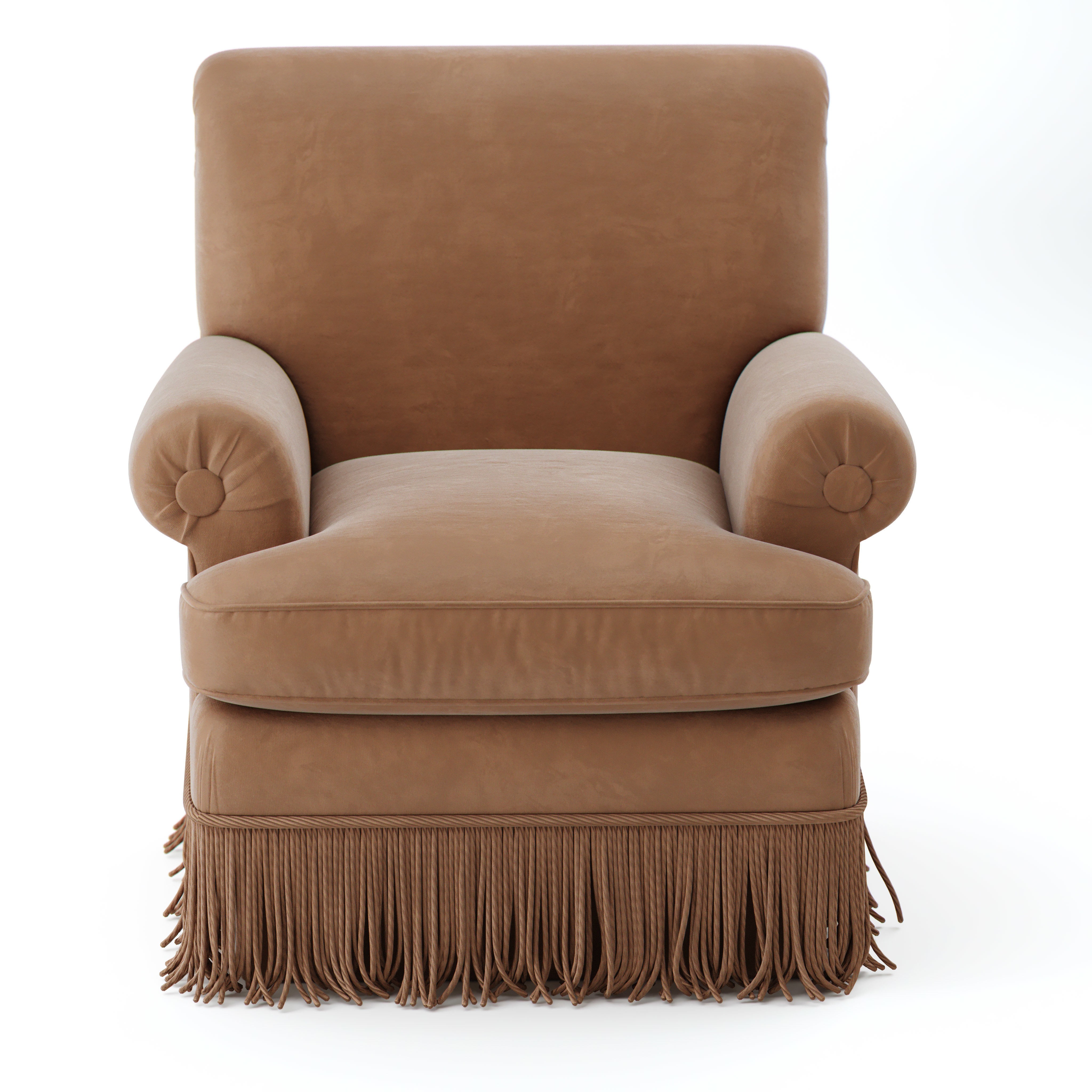 Classic Armchair with Rope Fringe - Game-Ready 3D Model - View 3