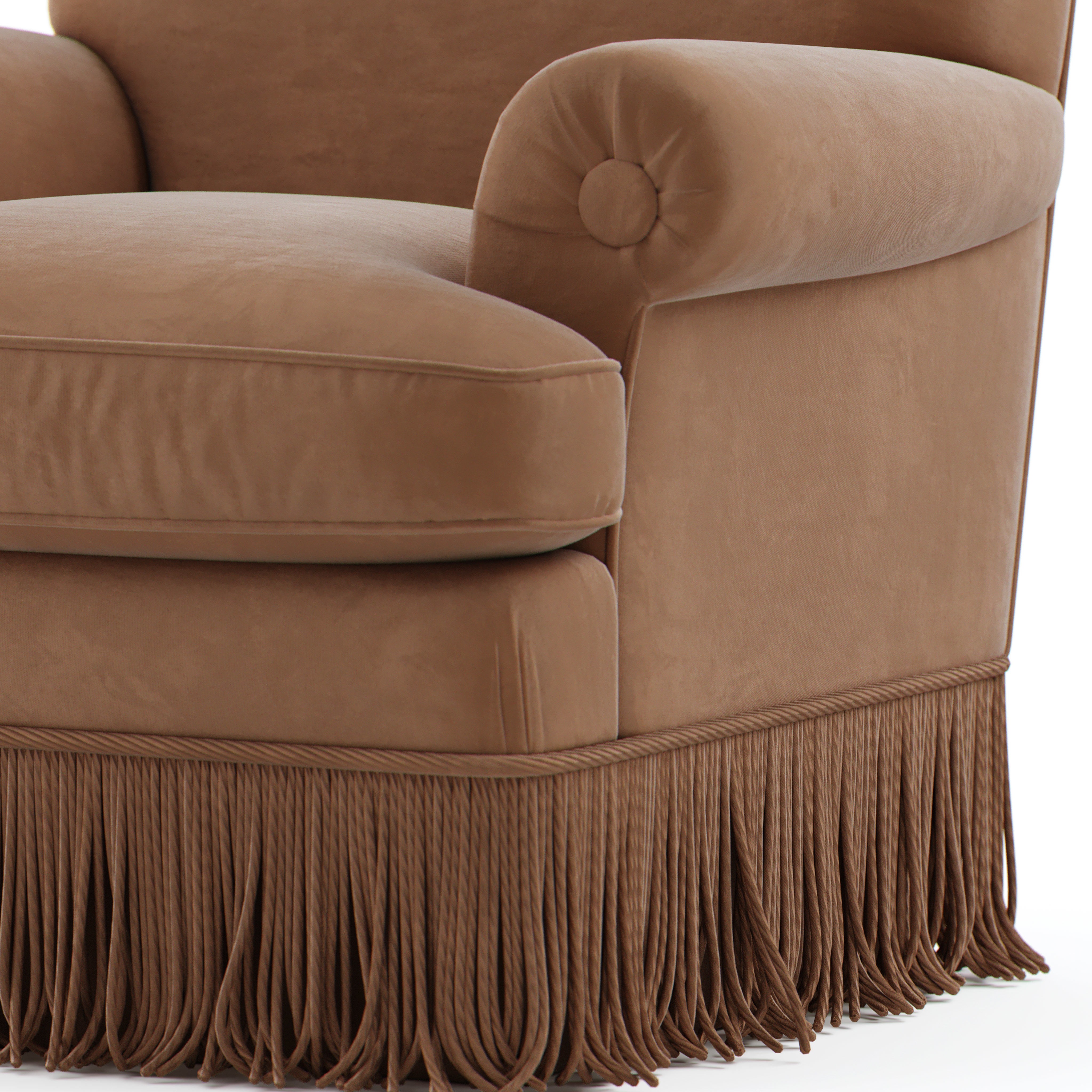 Classic Armchair with Rope Fringe - Game-Ready 3D Model - View 4