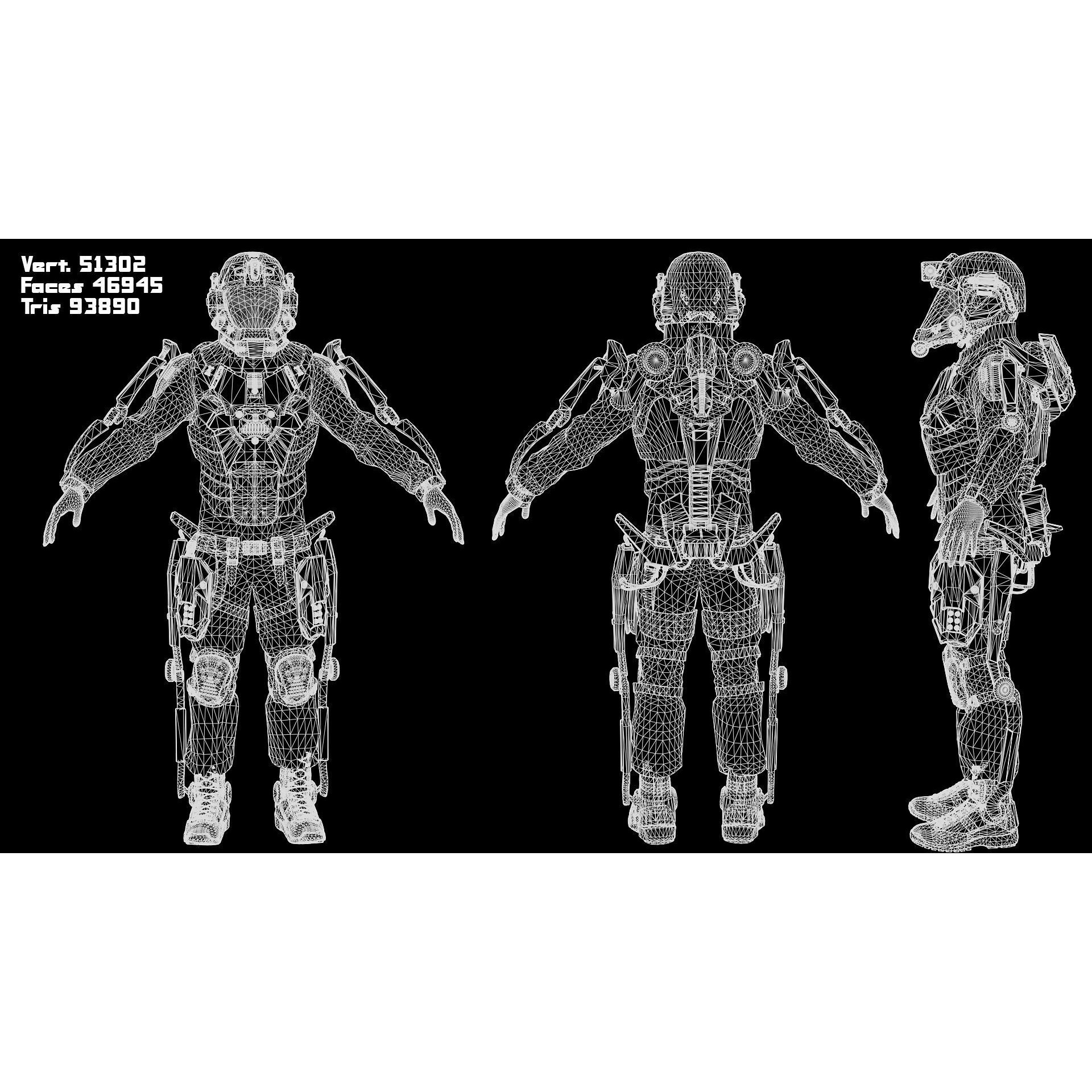 Modular Sci-Fi Soldier Vol 2 - Low-Poly Game-Ready 3D Model - View 13
