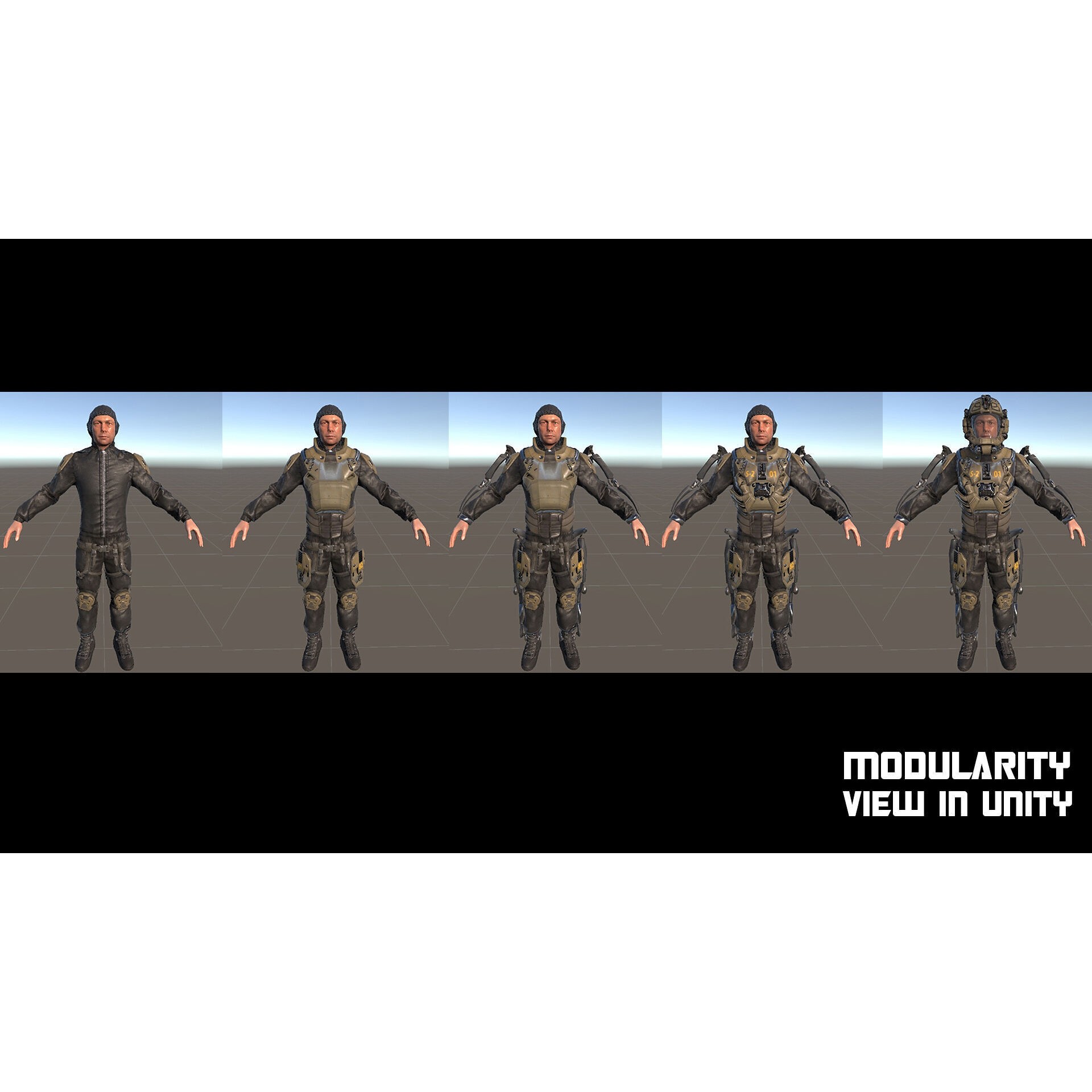 Modular Sci-Fi Soldier Vol 2 - Low-Poly Game-Ready 3D Model - View 37