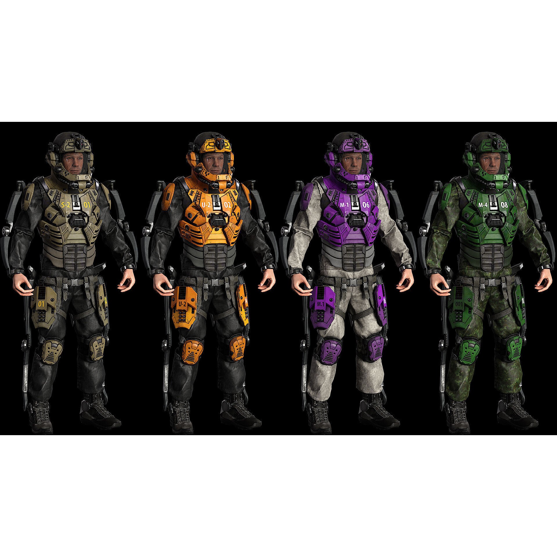 Modular Sci-Fi Soldier Vol 2 - Low-Poly Game-Ready 3D Model - View 4