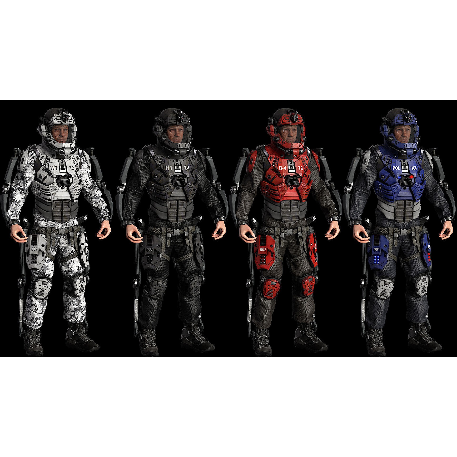 Modular Sci-Fi Soldier Vol 2 - Low-Poly Game-Ready 3D Model - View 5