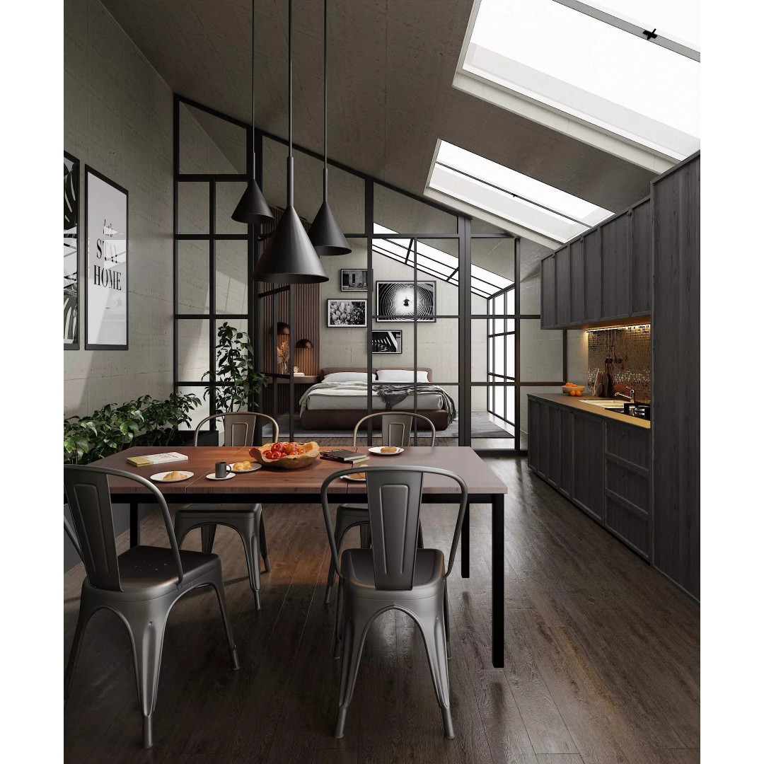 Loft Interior Scene 3D Model – High Poly Blender File, PBR Textures - View 2