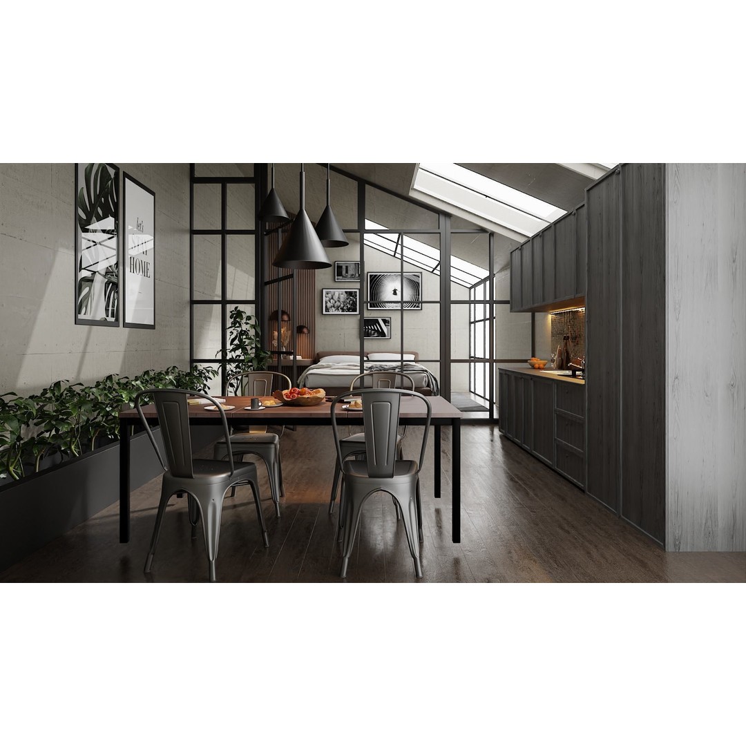 Loft Interior Scene 3D Model – High Poly Blender File, PBR Textures - View 3