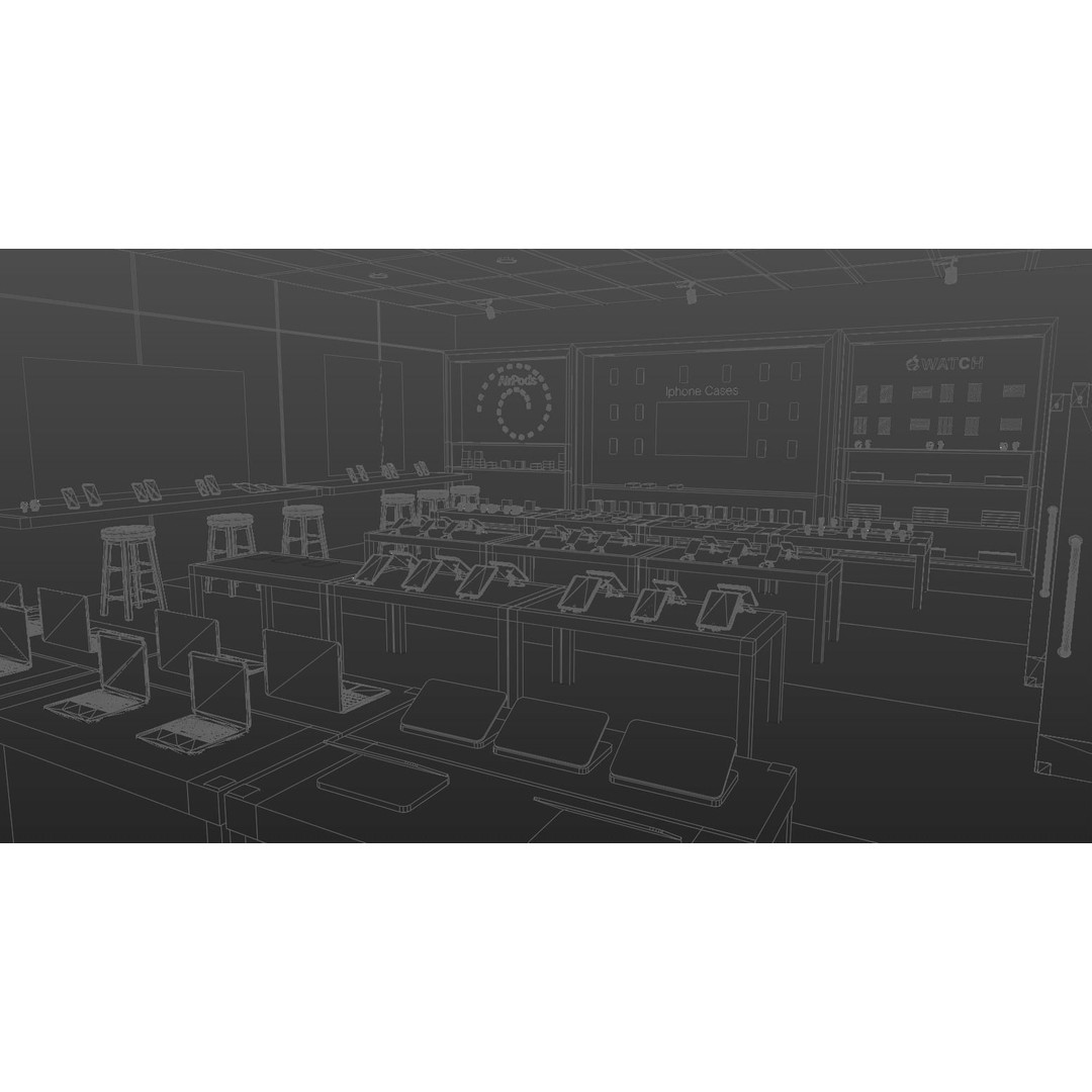 Apple Store 3D Model – Low Poly Retail Environment, FBX, Blender - View 13