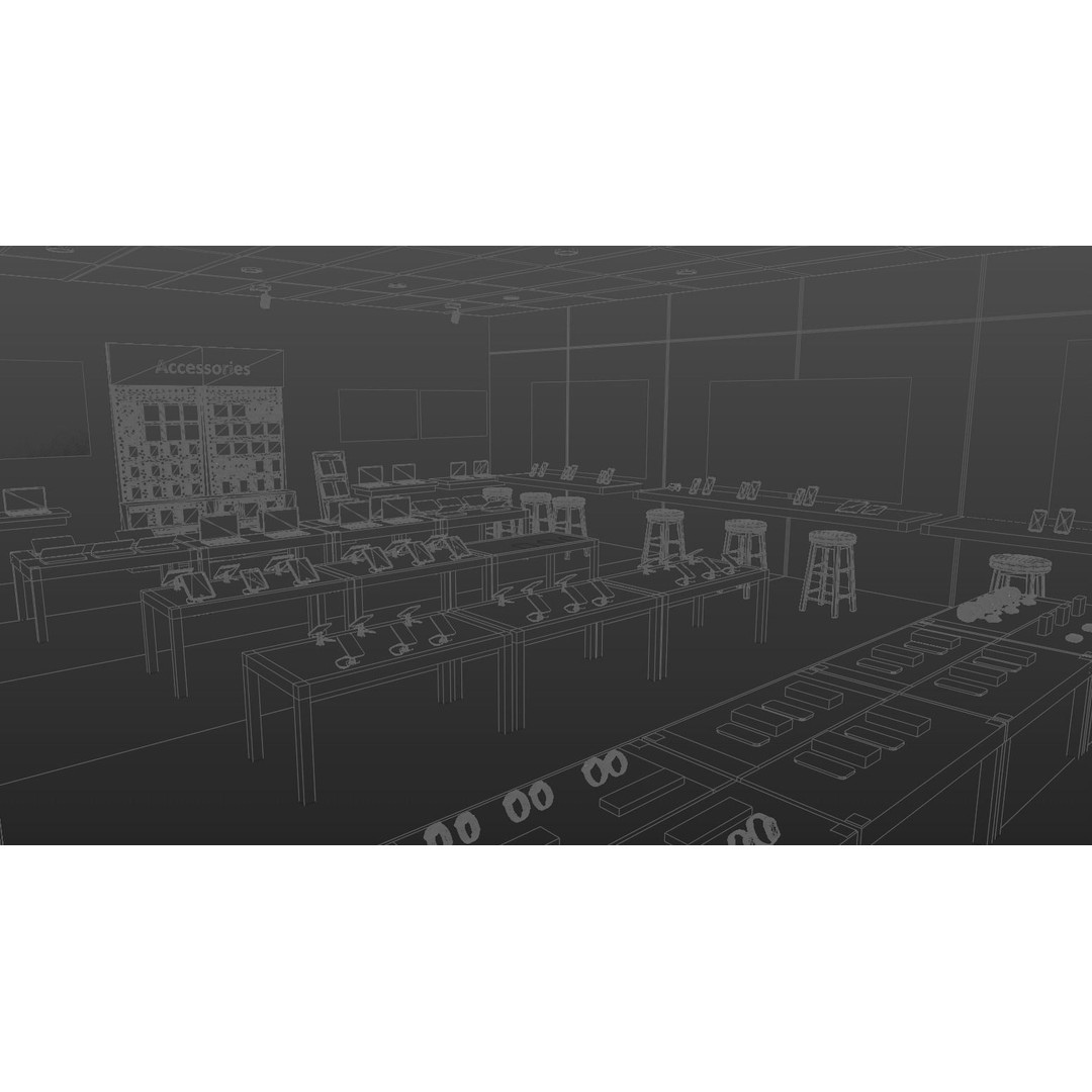 Apple Store 3D Model – Low Poly Retail Environment, FBX, Blender - View 14
