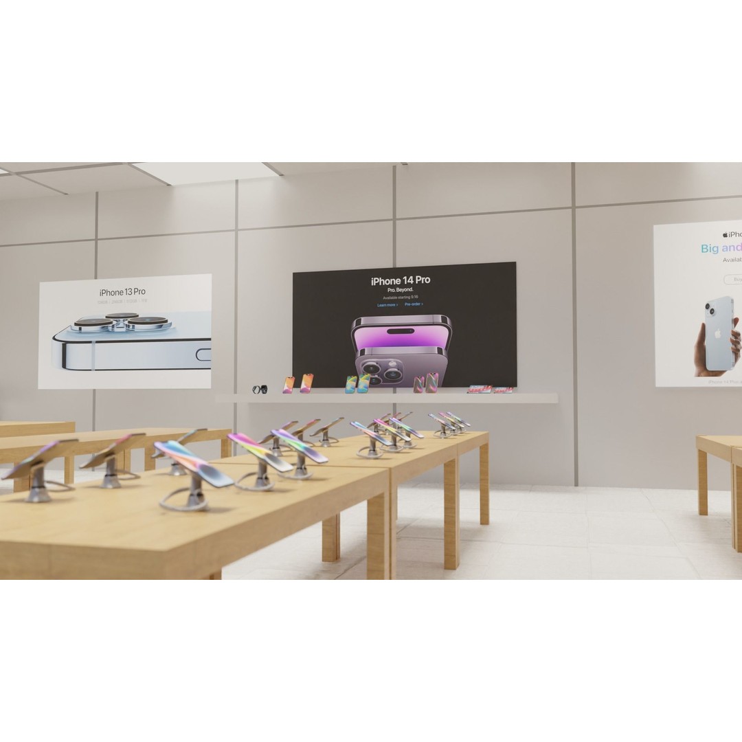 Apple Store 3D Model – Low Poly Retail Environment, FBX, Blender - View 15