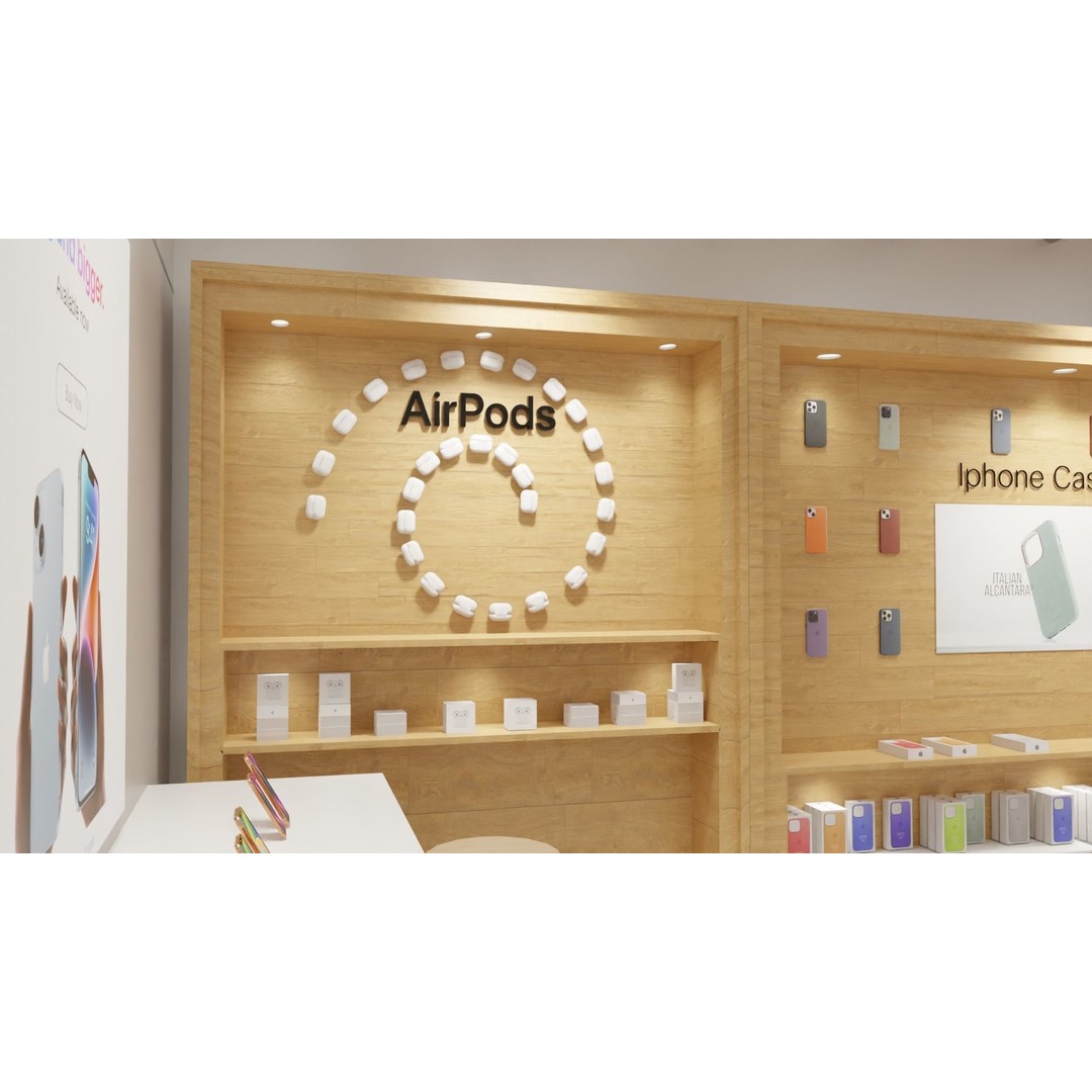Apple Store 3D Model – Low Poly Retail Environment, FBX, Blender - View 9