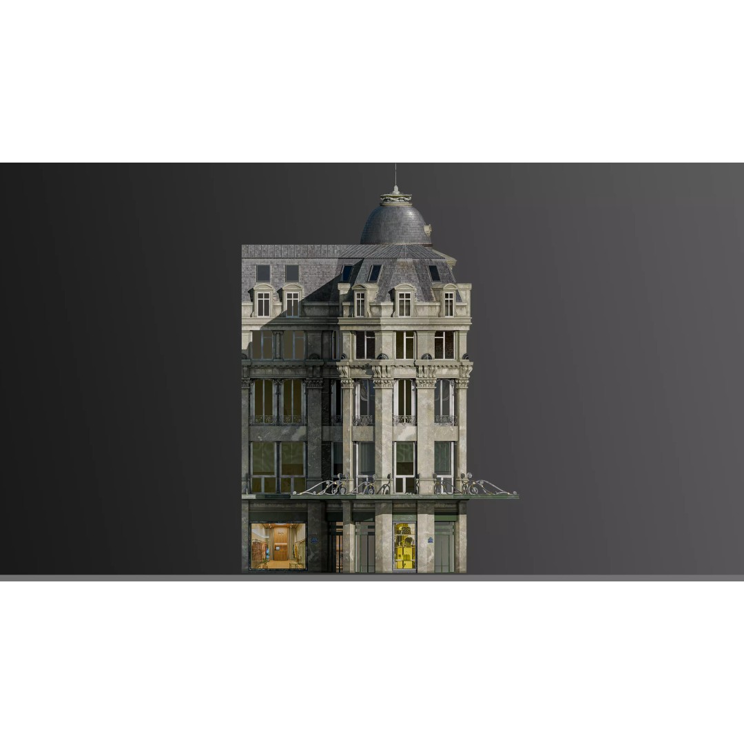 Modular European Department Store 3D Model – Detailed Architecture, Blender, PBR - View 11