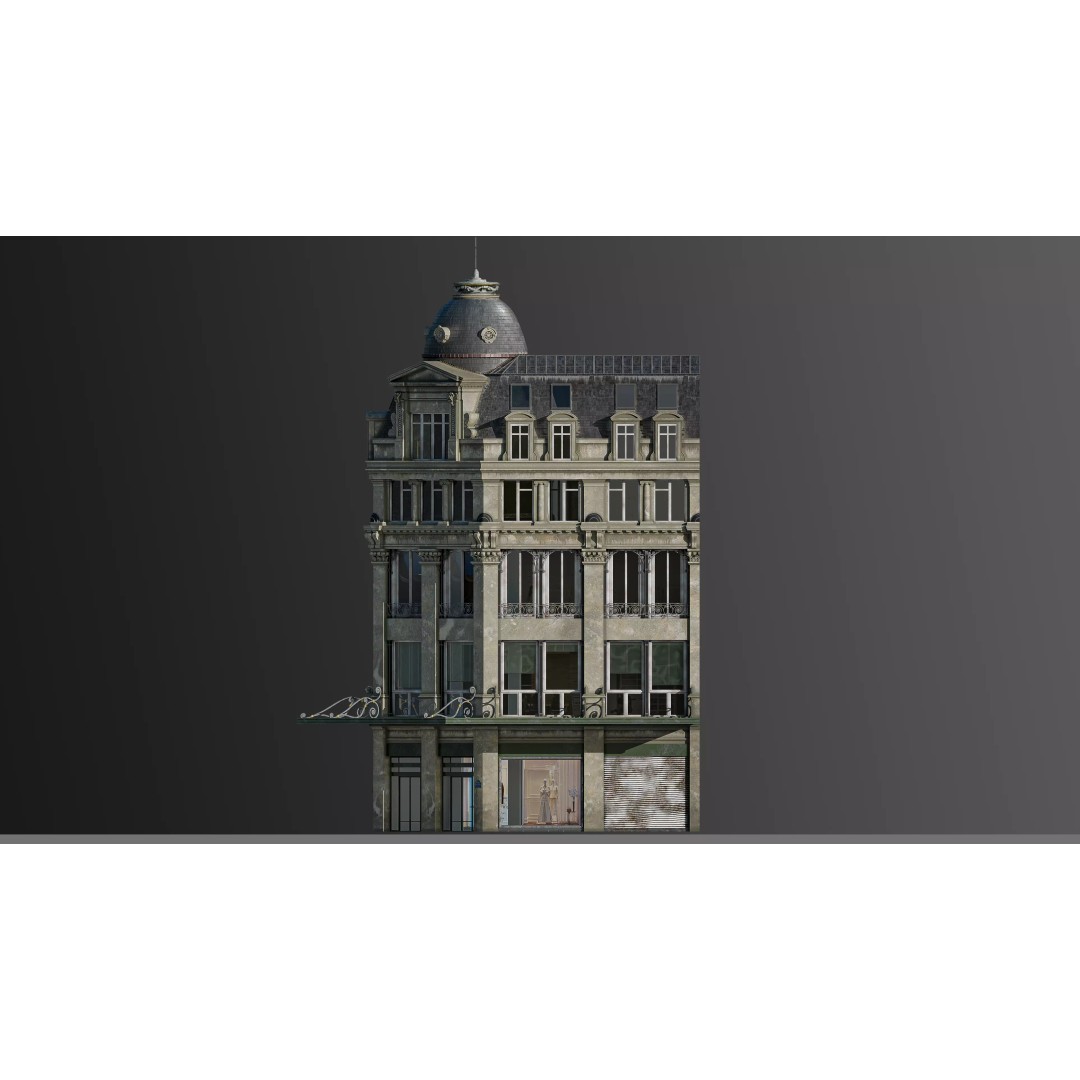 Modular European Department Store 3D Model – Detailed Architecture, Blender, PBR - View 15