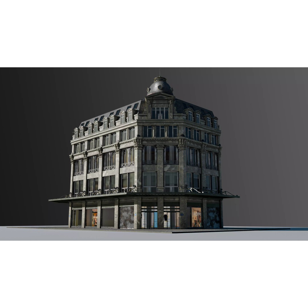 Modular European Department Store 3D Model – Detailed Architecture, Blender, PBR - View 17