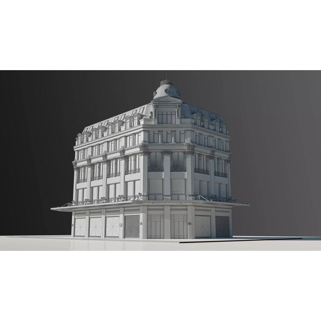 Modular European Department Store 3D Model – Detailed Architecture, Blender, PBR - View 18