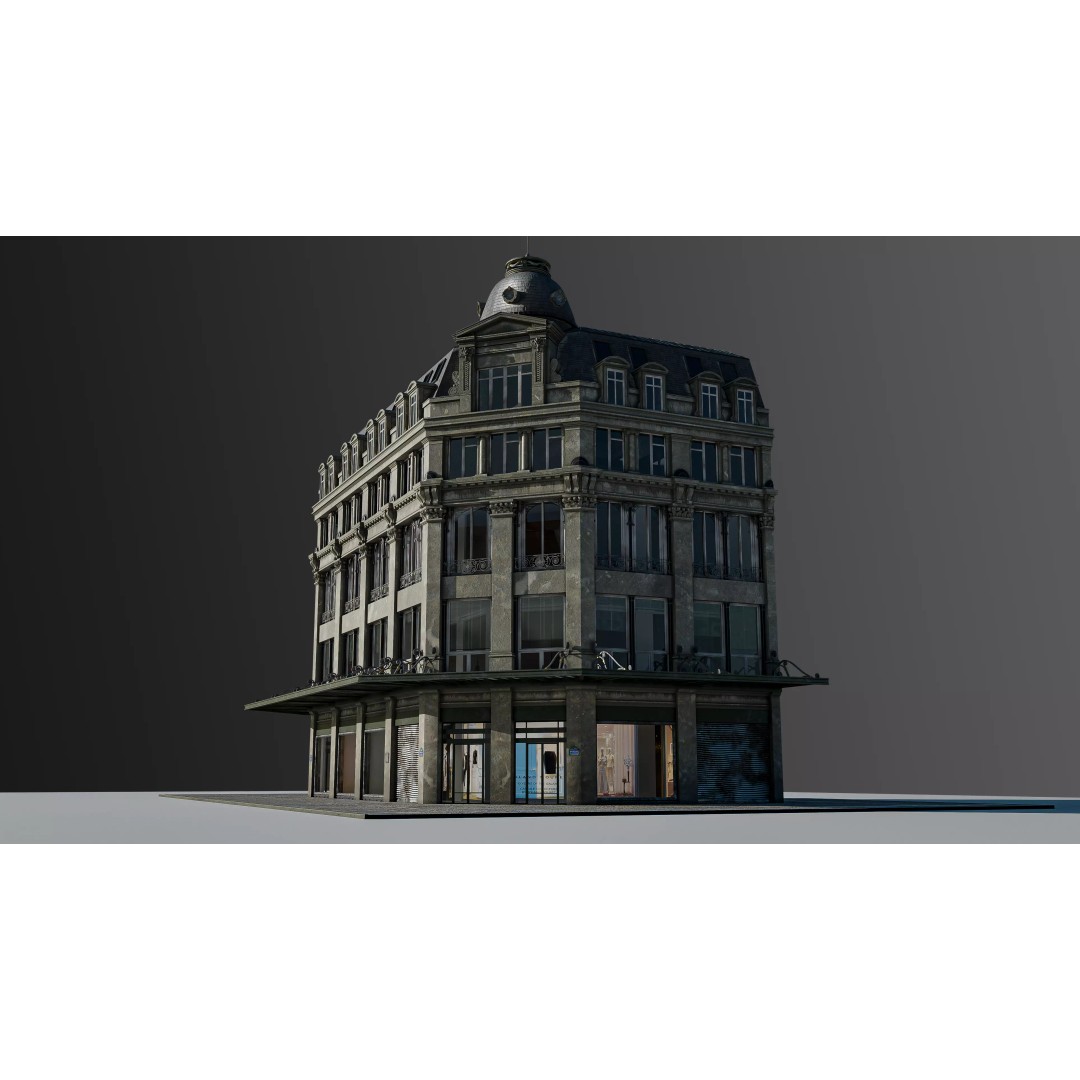 Modular European Department Store 3D Model – Detailed Architecture, Blender, PBR - View 19