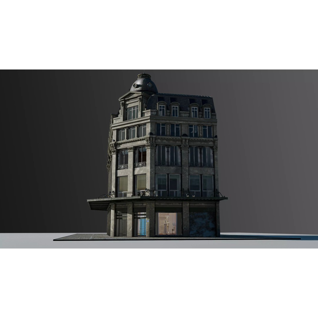 Modular European Department Store 3D Model – Detailed Architecture, Blender, PBR - View 21