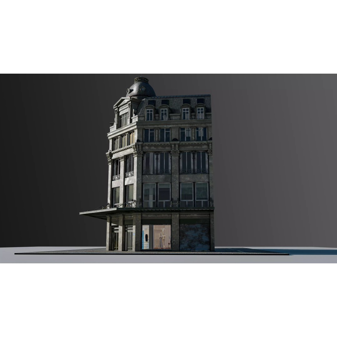Modular European Department Store 3D Model – Detailed Architecture, Blender, PBR - View 23