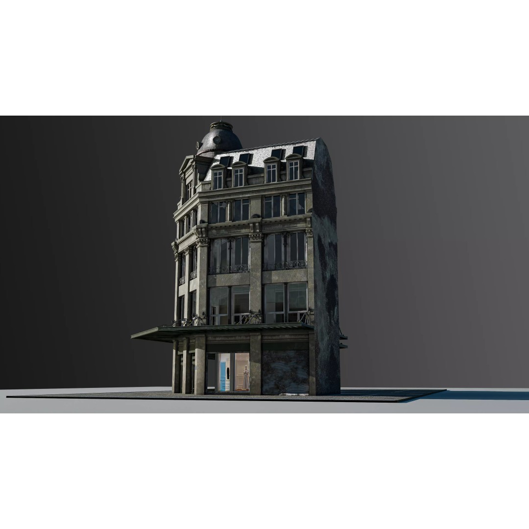 Modular European Department Store 3D Model – Detailed Architecture, Blender, PBR - View 25