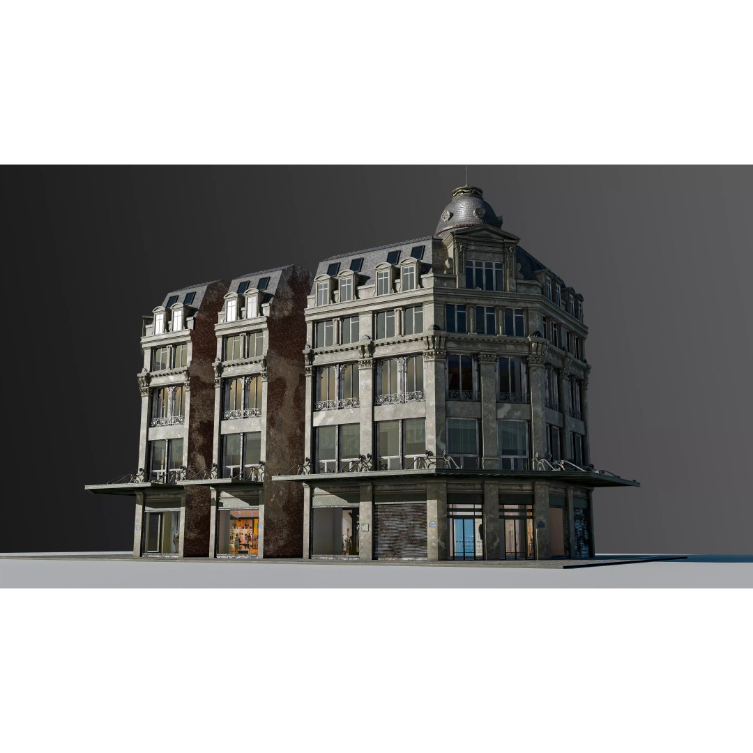 Modular European Department Store 3D Model – Detailed Architecture, Blender, PBR - View 3