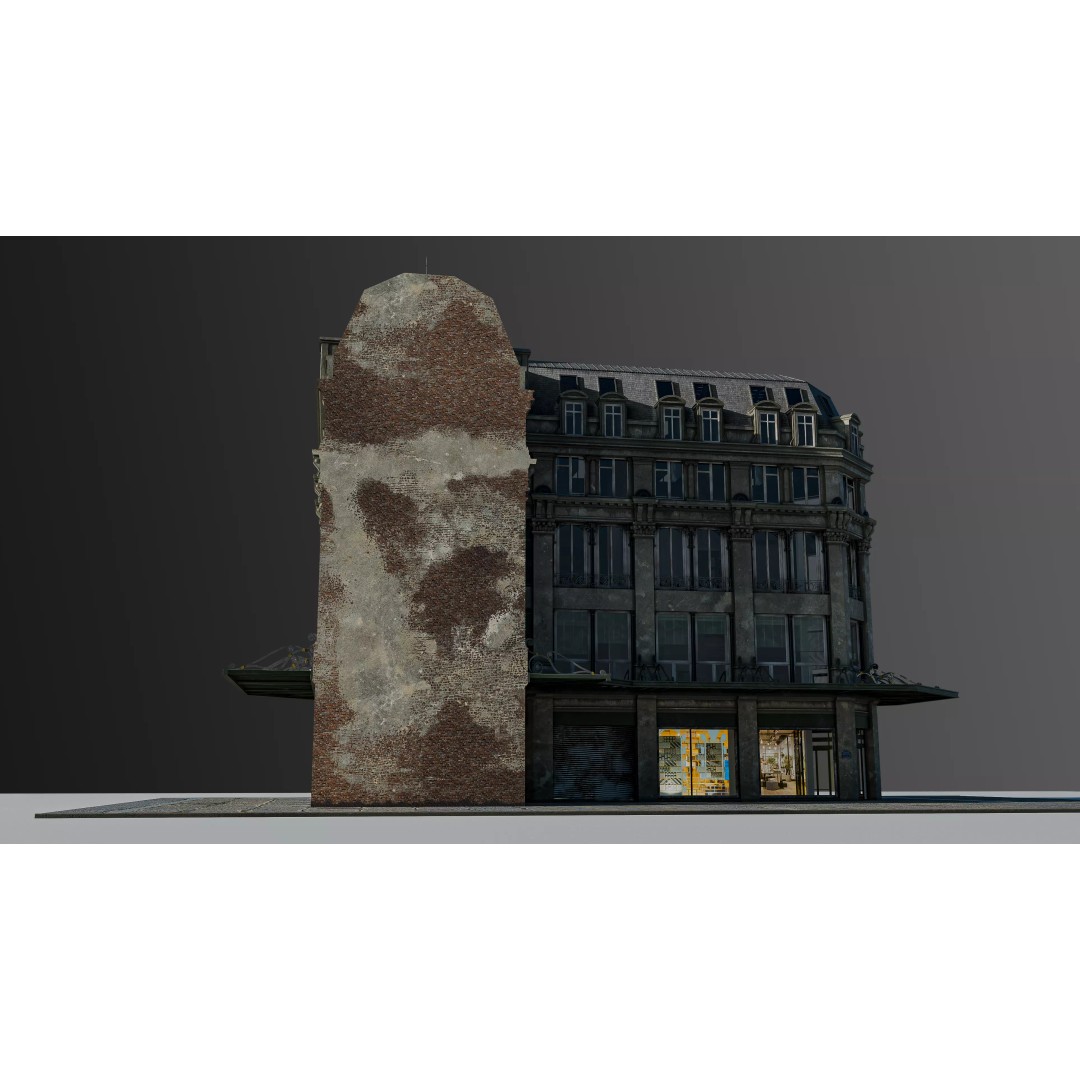 Modular European Department Store 3D Model – Detailed Architecture, Blender, PBR - View 33