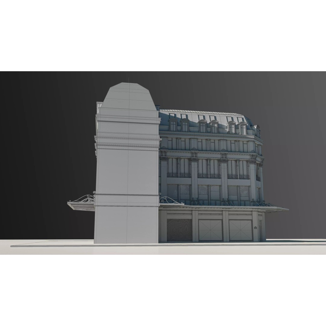 Modular European Department Store 3D Model – Detailed Architecture, Blender, PBR - View 34