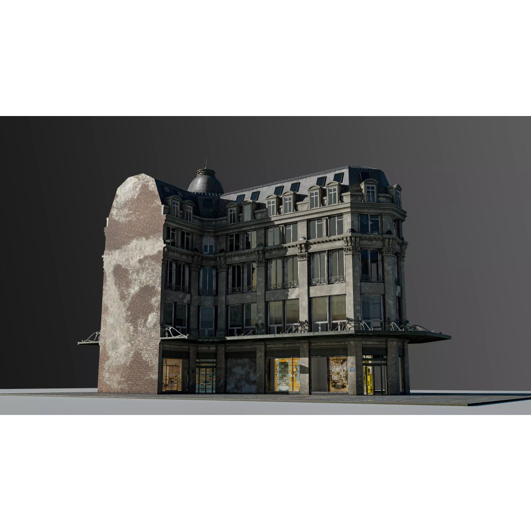 Modular European Department Store 3D Model – Detailed Architecture, Blender, PBR - View 35