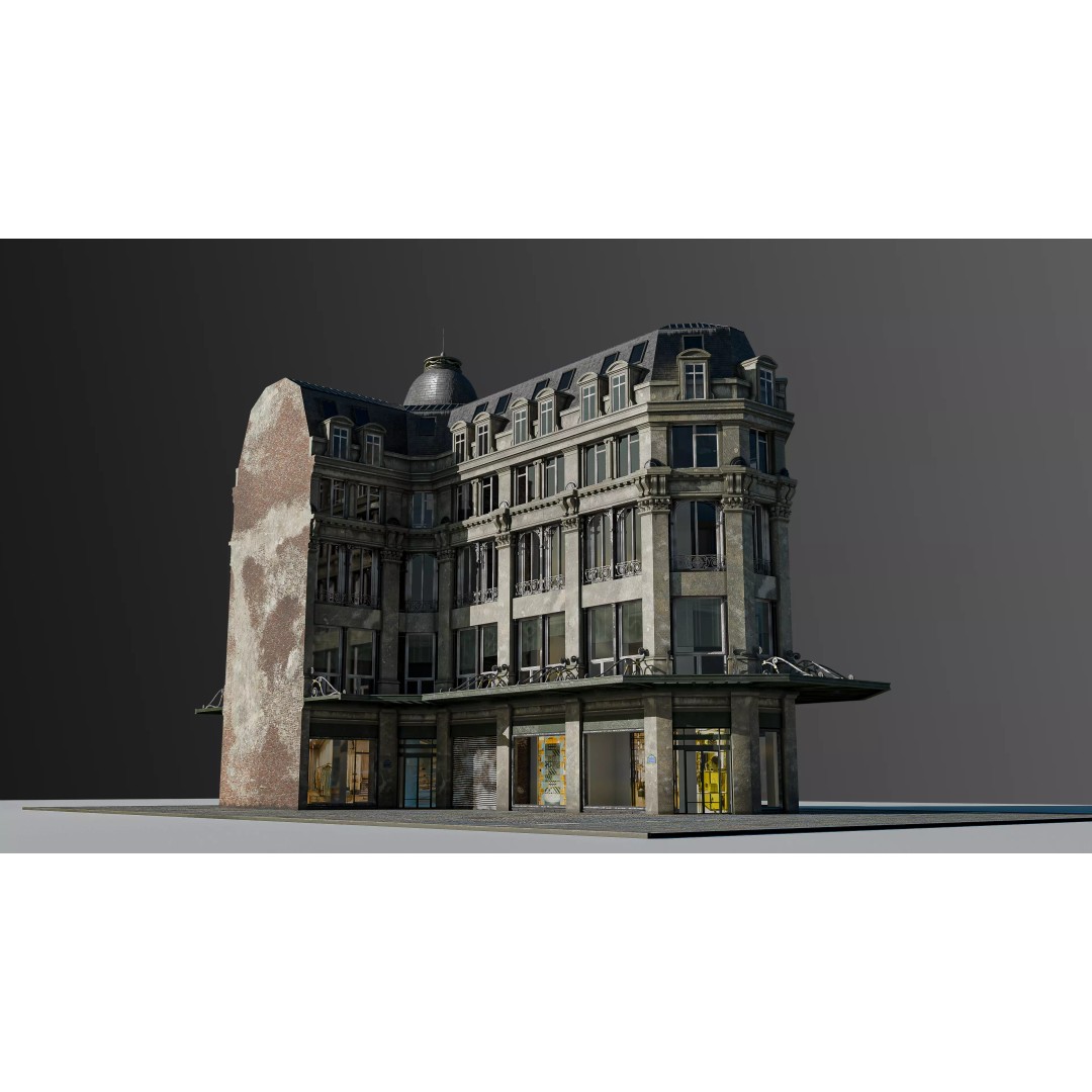Modular European Department Store 3D Model – Detailed Architecture, Blender, PBR - View 37