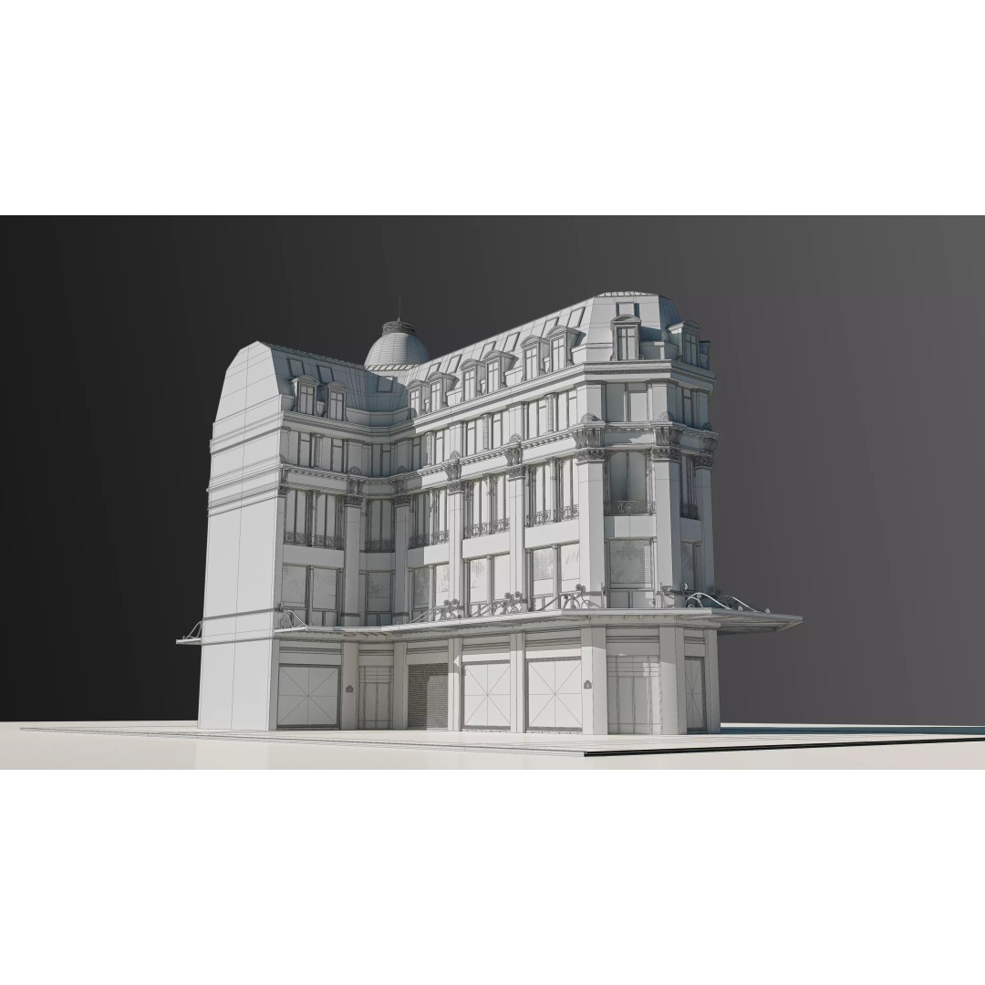 Modular European Department Store 3D Model – Detailed Architecture, Blender, PBR - View 38