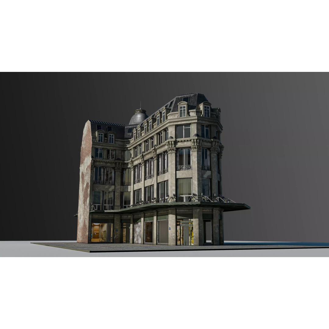 Modular European Department Store 3D Model – Detailed Architecture, Blender, PBR - View 39