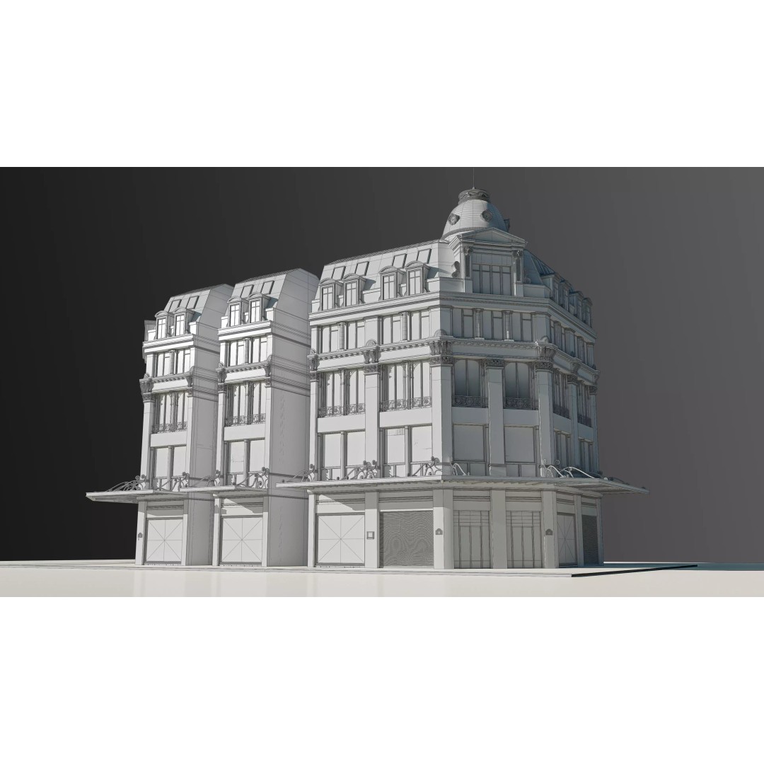 Modular European Department Store 3D Model – Detailed Architecture, Blender, PBR - View 4