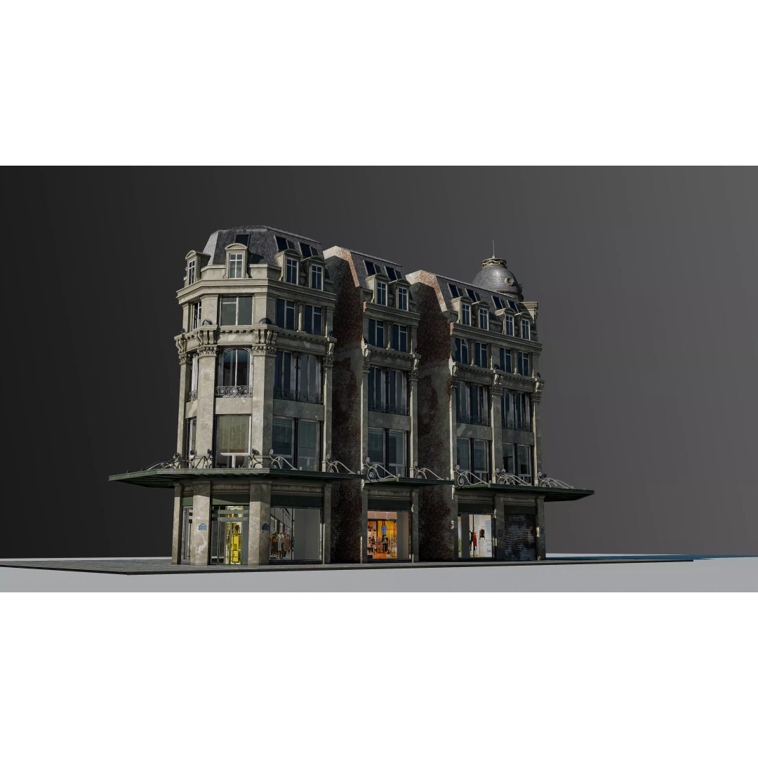 Modular European Department Store 3D Model – Detailed Architecture, Blender, PBR - View 43