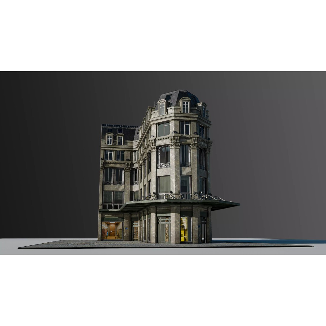 Modular European Department Store 3D Model – Detailed Architecture, Blender, PBR - View 44
