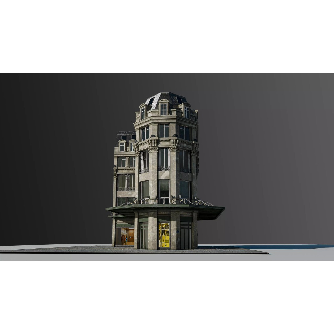 Modular European Department Store 3D Model – Detailed Architecture, Blender, PBR - View 47