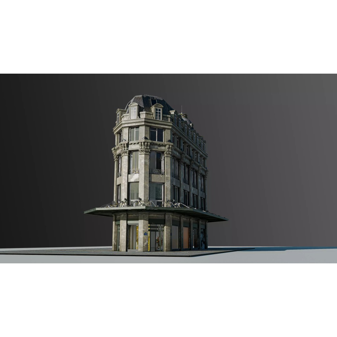 Modular European Department Store 3D Model – Detailed Architecture, Blender, PBR - View 49