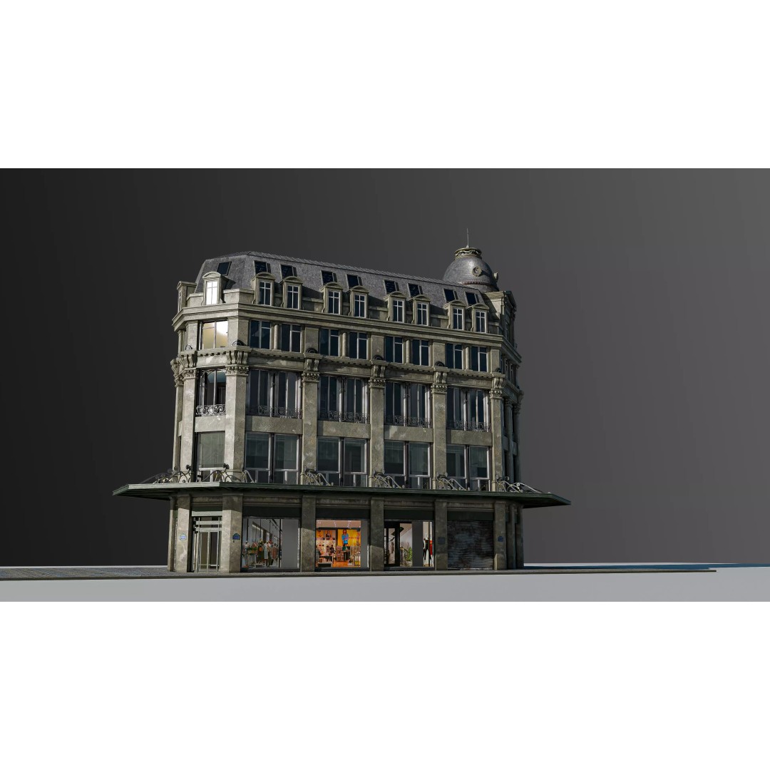 Modular European Department Store 3D Model – Detailed Architecture, Blender, PBR - View 51