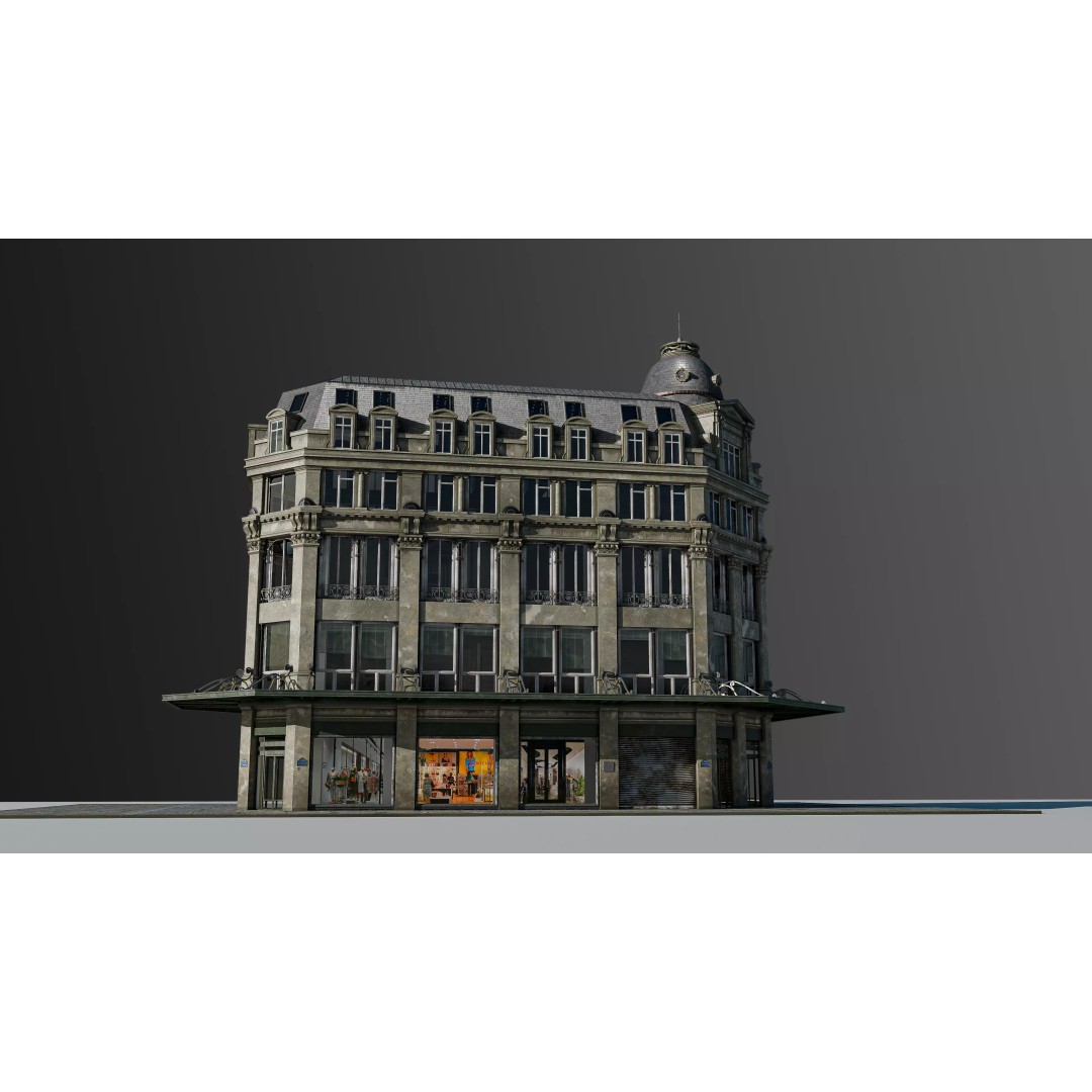 Modular European Department Store 3D Model – Detailed Architecture, Blender, PBR - View 53