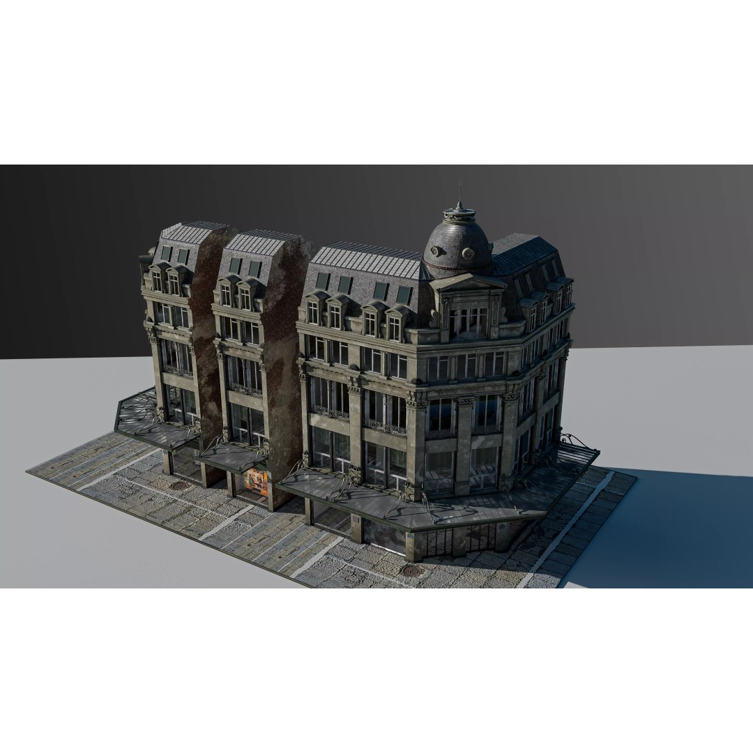 Modular European Department Store 3D Model – Detailed Architecture, Blender, PBR - View 7