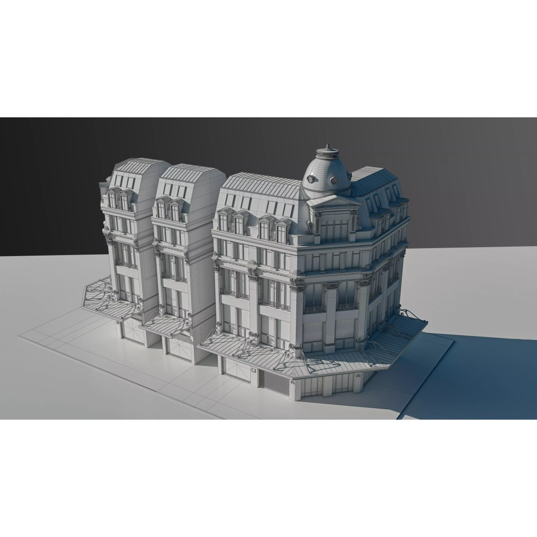 Modular European Department Store 3D Model – Detailed Architecture, Blender, PBR - View 8