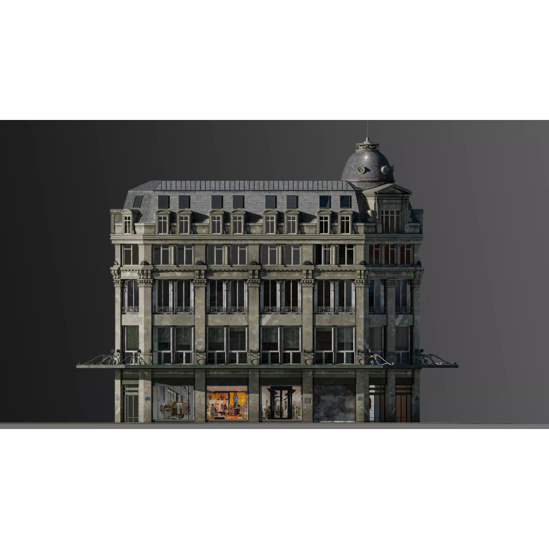 Modular European Department Store 3D Model – Detailed Architecture, Blender, PBR - View 9