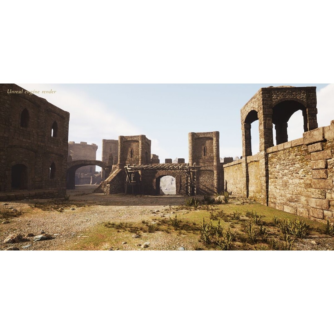 Ancient Fort 3D Model – Game Ready Low-Poly Asset, FBX & Blender